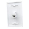 BOPLAT 1 Port Cat5e Ethernet Wall Plate - Single Gang Cat 5 Keystone Jack Female to Female Cover Plate Compatible with CAT7, CAT6, CAT5 Cable in White view 2