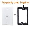 BOPLAT 1 Port Cat5e Ethernet Wall Plate - Single Gang Cat 5 Keystone Jack Female to Female Cover Plate Compatible with CAT7, CAT6, CAT5 Cable in White view 4