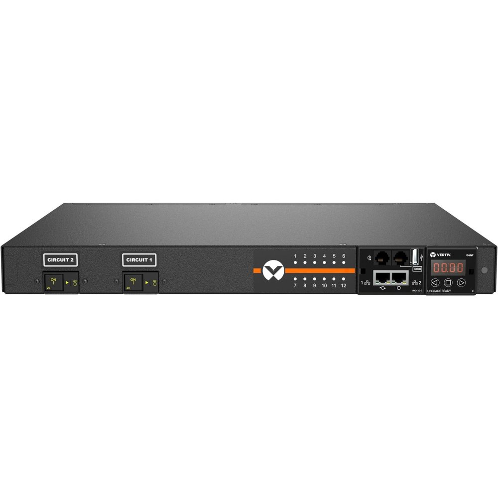 Vertiv Geist Switched Rack PDU - 1U Rack| 30A| C13/C19| L6-30P| Horizontal PDU Geist Upgradeable Switched Rack Power Distribution Unit| 30A| 240V| 1U Rack Horizontal PDU| (12) Combination Ou