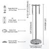 BGL Fingertip Towel Holder Stand Hand Towel Ring for Bathroom or Kitchen Vanity Countertops to Store Hand Towels Washcloths or dishcloths - 2 Hanging Rings?17" High-Chrome view 2