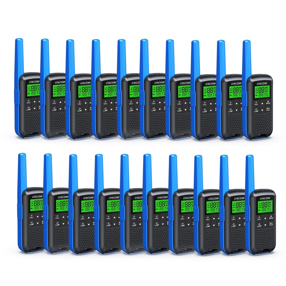 GOCOM Walkie Talkies for Adults Two Way Radios 20 Pack FRS Radios 2 Way Radios Rechargeable Hiking IPX4 Waterproof