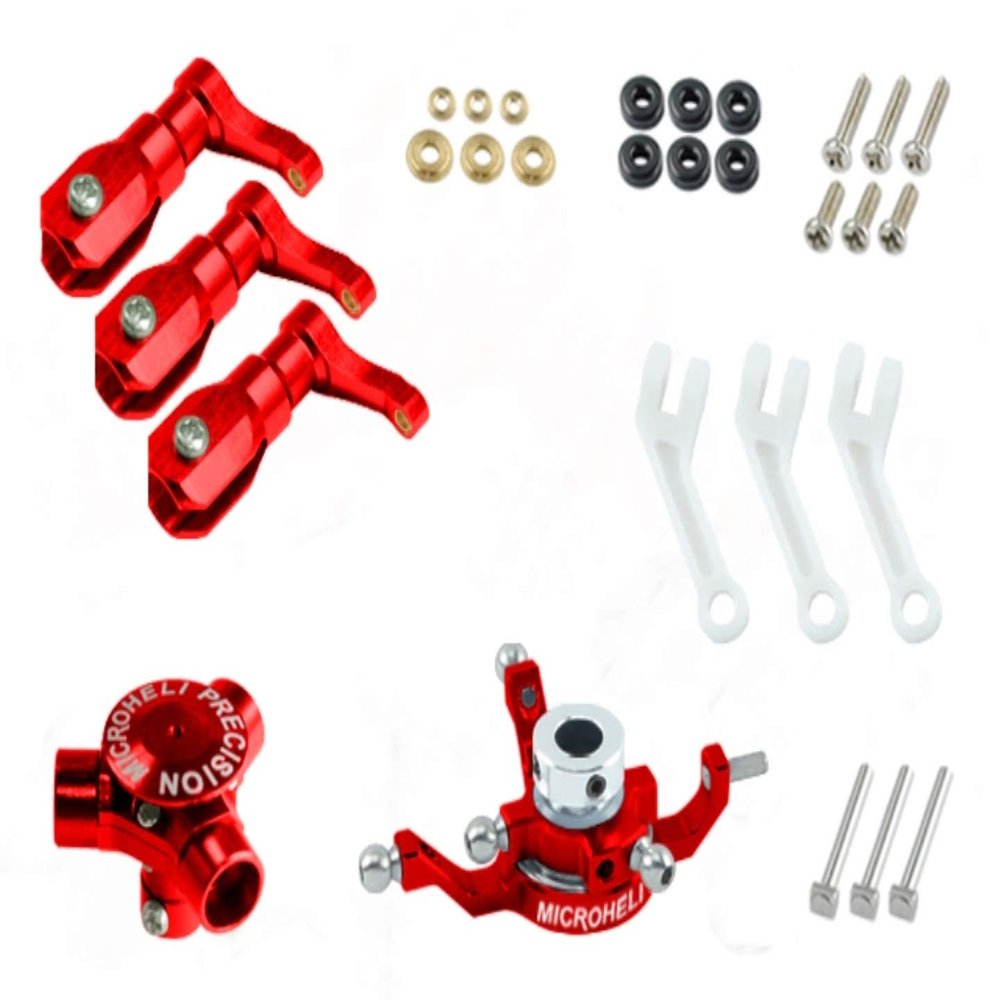 MICROHELI CNC Aluminum Triple Blade Conversion Set (RED)(for MH-120S101T Series)