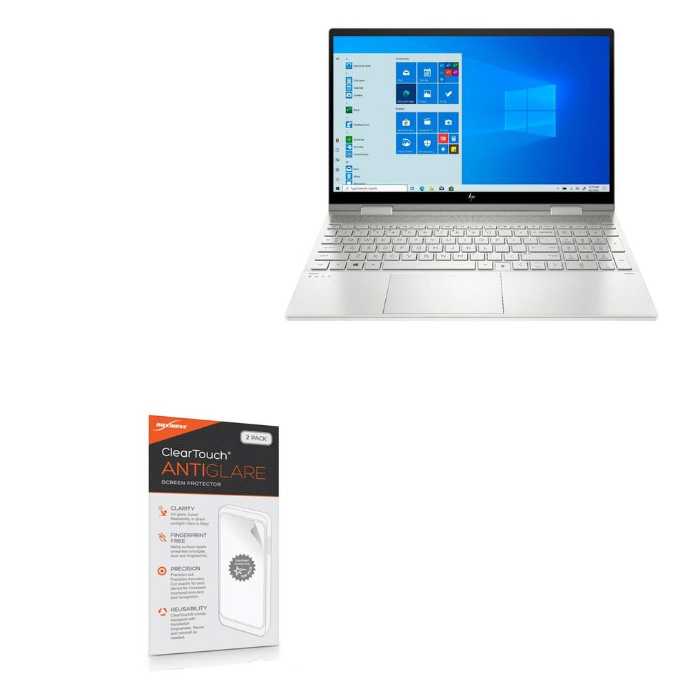 BoxWave Screen Protector Compatible with HP Envy x360 Convertible (15m-ed1013dx) - ClearTouch Anti-Glare (2-Pack), Anti-Fingerprint Matte Film Skin