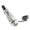 Heyiarbeit 5Pin Aviation Connector 5A 500V Male Wire Panel Power Chassis Waterproof Metal Fittings Connector Aviation WS16-5TQ+ZM for Electronic Connector Silver Black Tone 1Pcs view 1