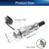 Heyiarbeit 5Pin Aviation Connector 5A 500V Male Wire Panel Power Chassis Waterproof Metal Fittings Connector Aviation WS16-5TQ+ZM for Electronic Connector Silver Black Tone 1Pcs view 2