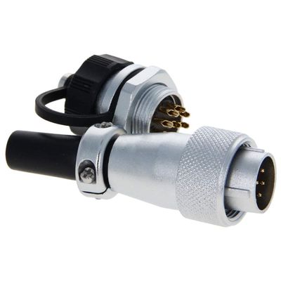 Heyiarbeit Aviation Connector 9P 5A WS16-9 Waterproof Male Wire Panel Power Chassis Metal Fittings Connector Aviation Silver Black