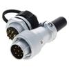 Heyiarbeit Aviation Connector 9P 5A WS16-9 Waterproof Male Wire Panel Power Chassis Metal Fittings Connector Aviation Silver Black view 2