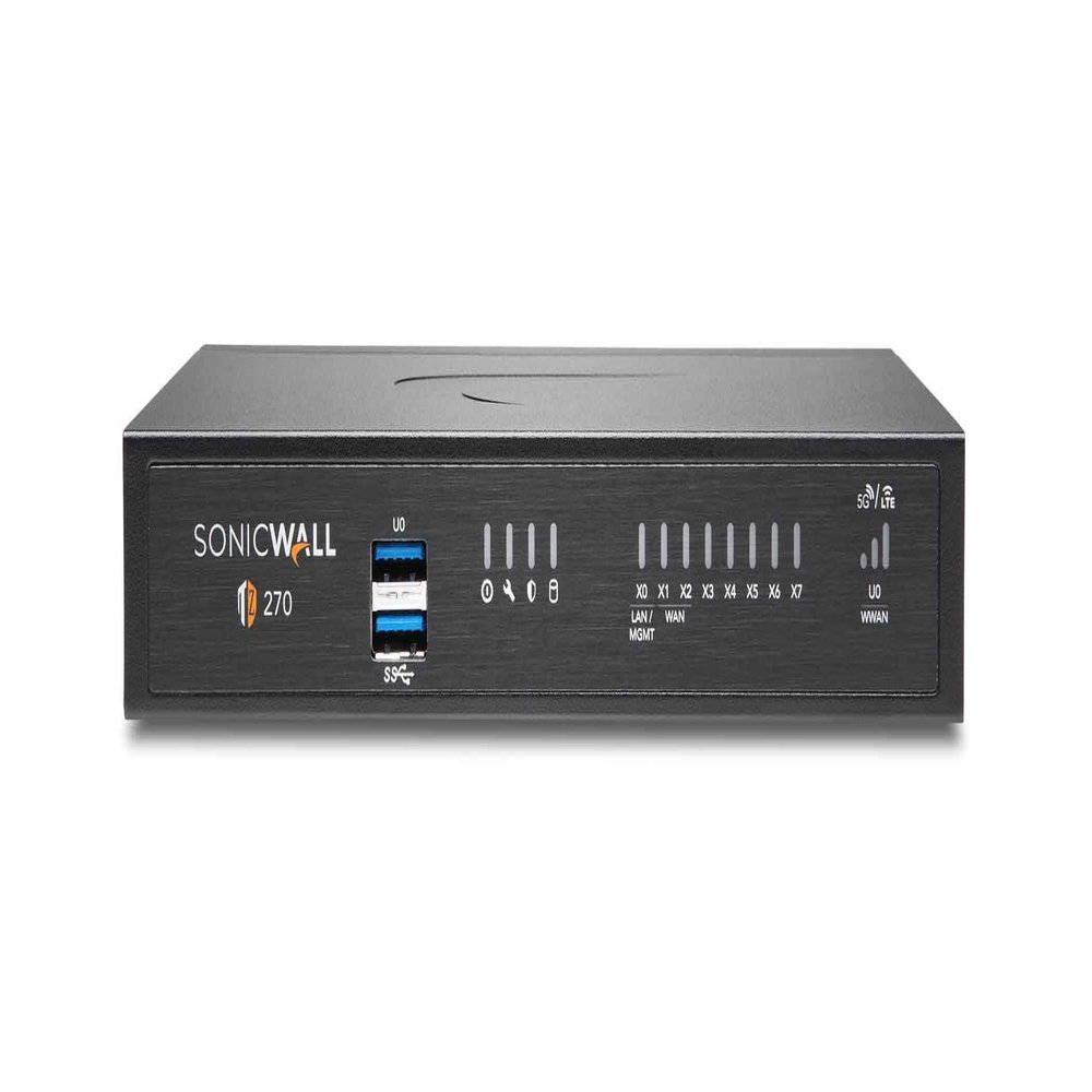 SonicWall TZ270 Network Security Appliance (02-SSC-2821) Bundled with a SonicWall 1 Year 8x5 Support for TZ270 (02-SSC-6733)