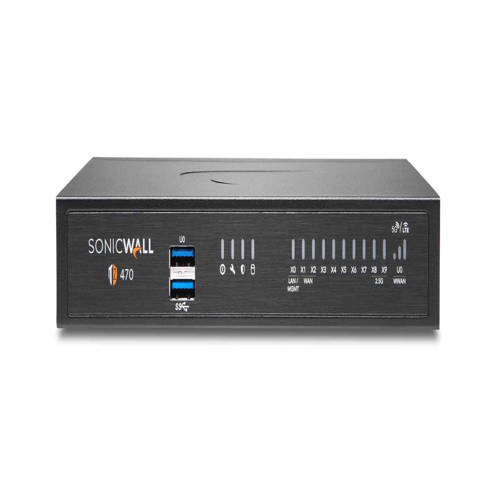 SonicWall TZ470 Network Security Appliance (02-SSC-2829) Bundled with a SonicWall 1 Year 8x5 Support for TZ470 (02-SSC-6435)