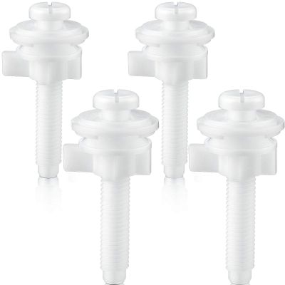 Jetec 4 Pack Toilet Seat Screws Kit, Plastic Bolts Nuts & Washers