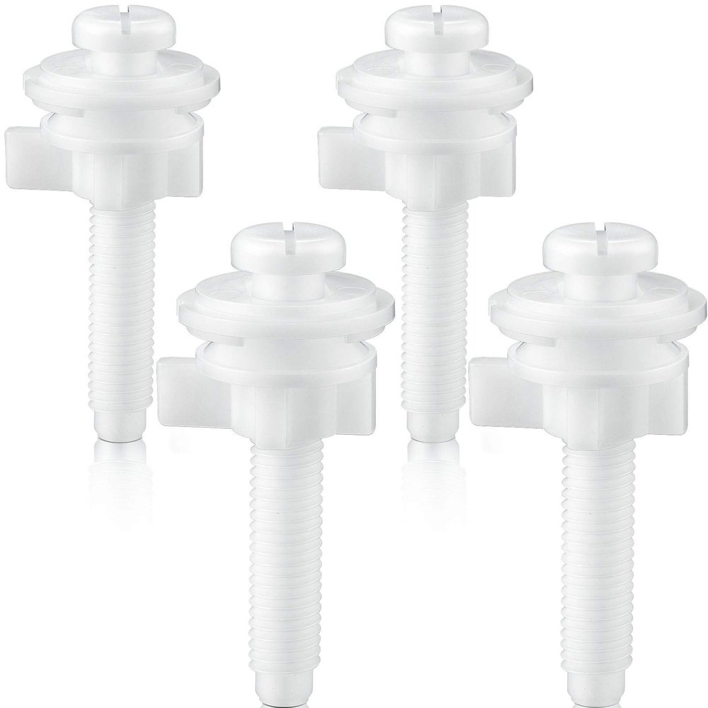 Jetec 4 Pack Toilet Seat Screws Kit, Plastic Bolts Nuts & Washers