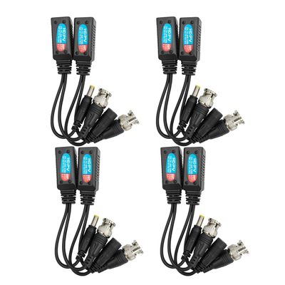 4 Pairs Passive Video Balun RJ45 Transmitter HD-CVI/TVI/AHD/CVBS 8MP Connector BNC to RJ45 Network Transceiver for CCTV Security DVR Surveillance Camera System