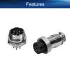 Heyiarbeit 2pcs Aviation Connector 6P 4A GX16-6 Waterproof Male Female Wire Panel Power Chassis Metal Fittings Connector Aviation Silver Black view 3