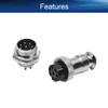 Heyiarbeit Aviation Connector 8P 4A 125V Male Female Wire Panel Power Chassis Waterproof Metal Fittings Connector Aviation GX16-8 for Electronic Connector Silver Black Tone 5Pcs view 3