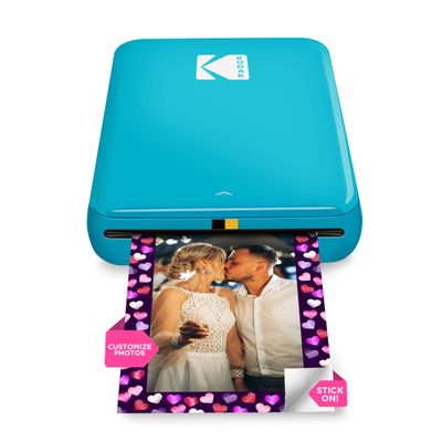 KODAK Step Instant Photo Printer, Zink 2x3 Color Sticky-Back Photos, Bluetooth Compatible with iOS & Android Devices, Editing App, Blue
