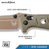 Benchmade - 273FE-2 Mini Adamas Knife, Manual Open, Drop-Point Blade, Plain Edge, OD Green G10 Handle view 2
