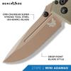 Benchmade - 273FE-2 Mini Adamas Knife, Manual Open, Drop-Point Blade, Plain Edge, OD Green G10 Handle view 3