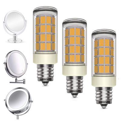 LED Bulbs 3 Pack Makeup Mirror Bulb Replacement for Cosmetic Vanity Makeup Mirror with Single Double Sided Lighted Magnification, Equivalent to 35W Incandescent Bulb 350LM AC120V (Warm White 3000K)