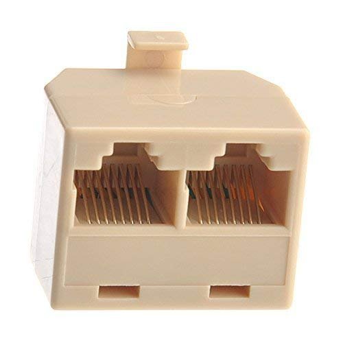 PREMISA Adapter, RJ-11 Splitter 6P4C Dual LINE 1 / LINE 2, Ivory - 1 (ONE) Pack