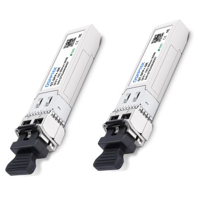 QSFPTEK 2Pack 10GBASE-SR SFP+ Transceiver LC Mini-GBIC Multimode 850nm, 300M, DDM 10G SFP+ Module for Cisco SFP-10G-SR, Ubiquiti UF-MM-10G, Netgear, D-Link, Supermicro, Linksys
