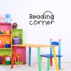 Vinyl Wall Art Decal - Reading Corner - 9.5" x 17" - Trendy Cute Positive Inspirational Educational Quote Sticker for Kids Room Playroom Daycares School Classroom Coffee Shop Library Decor (Black) view 1