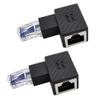 Kework 2 Pack Network RJ45 Extender, 90 Degree Left Angle Ethernet LAN RJ45 Male to Female Cable Extension Adapter Connector Coupler for Cat5 Cat5e view 1