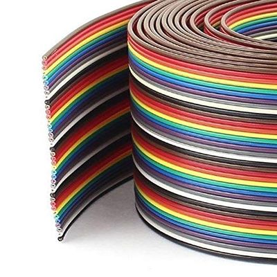 Pc Accessories - Connectors Pro 40P 20 Feet IDC Rainbow Color Flat Ribbon Cable for 2.54mm 0.1" Pitch Connectors (40P-20FT)