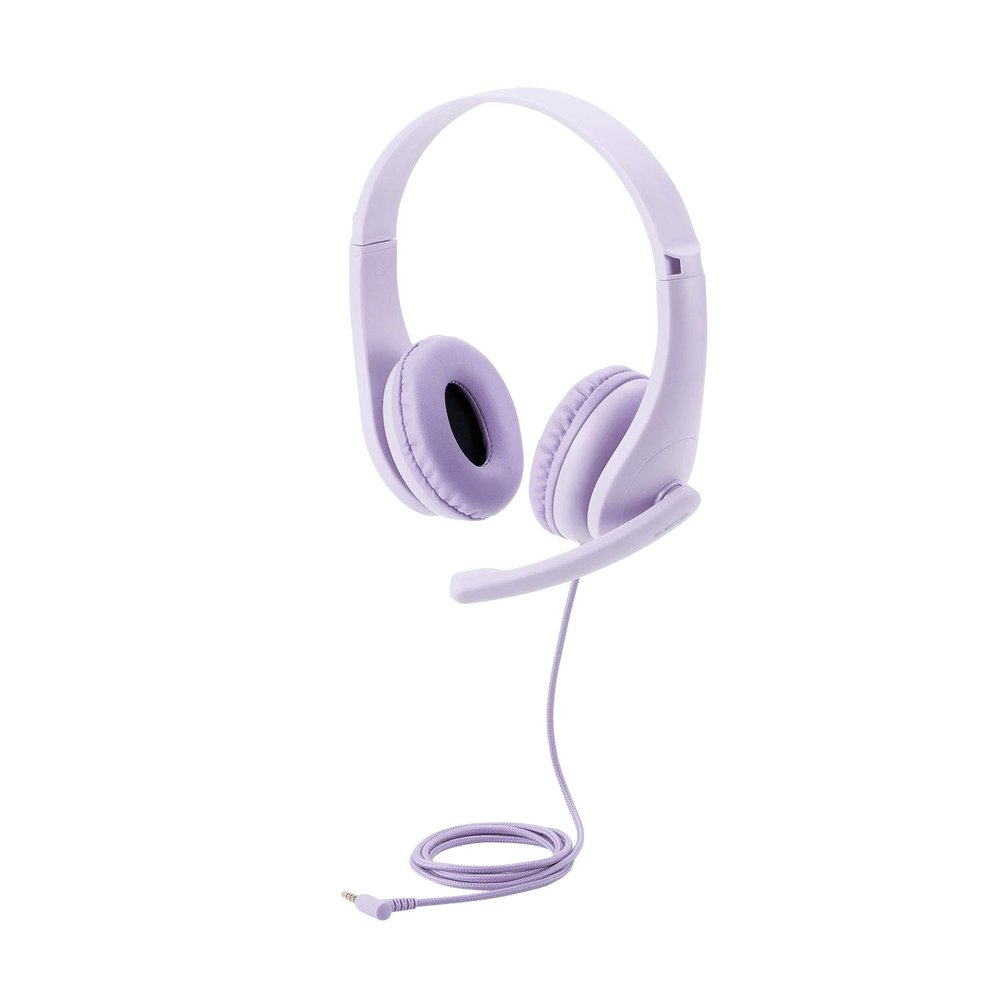 ELECOM Kids Headphones Tangle-Free 3.5mm Jack Wired Cord On-Ear Headset for Children/Teens/Boys/Girls Compatible with Smartphones/Playstation/PC/Tablet (HS-KD01TPL)