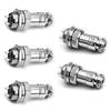 Heyiarbeit Aviation Connector 2P 7A 125V Male Female Wire Panel Power Chassis Waterproof Metal Fittings Connector Aviation 16M-2 for Electronic Connector Silver Black Tone 5Pcs view 1