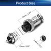 Heyiarbeit Aviation Connector 2P 7A 125V Male Female Wire Panel Power Chassis Waterproof Metal Fittings Connector Aviation 16M-2 for Electronic Connector Silver Black Tone 5Pcs view 2