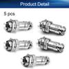 Heyiarbeit Aviation Connector 2P 7A 125V Male Female Wire Panel Power Chassis Waterproof Metal Fittings Connector Aviation 16M-2 for Electronic Connector Silver Black Tone 5Pcs view 4