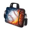 AMARY 13-13.3inch laptop sleeve chromebook case adjustable shoulder strap with handle accessory pocket for men women (Baseball) view 3