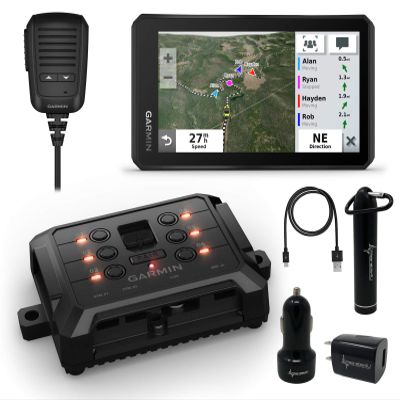 Wearable4U - Garmin Tread Powersport Offroad Navigator with Group Ride Radio with Garmin PowerSwitch Digital Switch Box and Power Pack Bundle