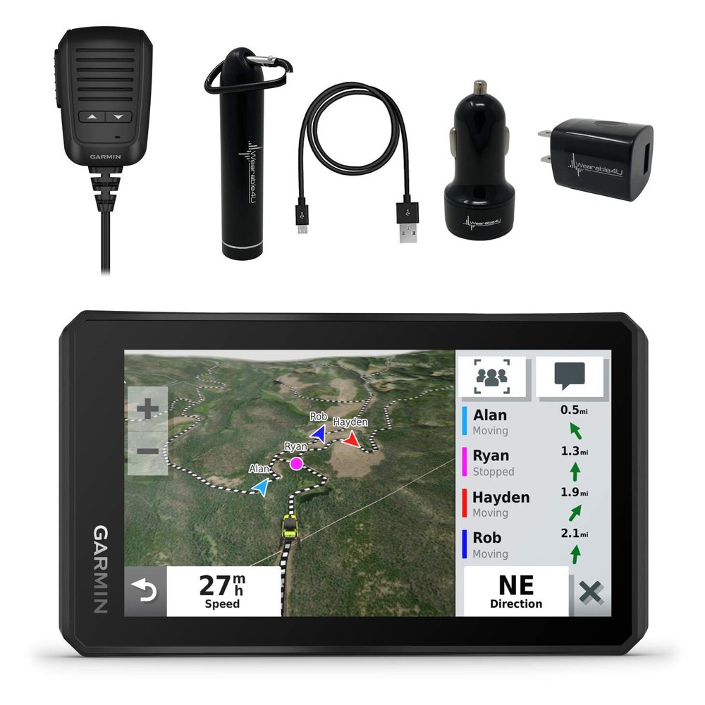 Wearable4U - Garmin Tread Powersport Offroad Navigator with Group Ride Radio and Power Pack Bundle