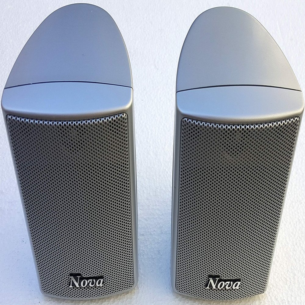Earthquake Nova SN-42 4-Inch 2 Way Mini Surround Sound/Monitor Speakers 100W 4 Ohm Silver (Pair)