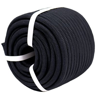 YUZENET Braided Polyester Arborist Rope (3/8 inch X 100 feet) High Strength Bull Rope for Tree Work Truck Securing Camping Swing, Black