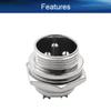 Heyiarbeit Silver GX16 7A 3P Aviation Connector Male Wire Panel Power Chassis Fittings Metal Connector Aviation 1Pcs view 4