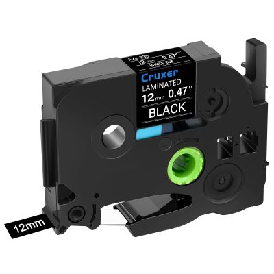 Cruxer 20 Pack Replacement for P-Touch TZe-335 TZ-335 Label Tape White Text on Black Laminated 12mm 0.47" Compatible with Ptouch PT-D200 PT-D210 PT-D400 PT-D450 PT-D600 PT-H100 1230PC Label Maker