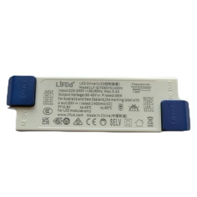 Lifud No Flicker 1400mA LED Driver DC 30-40V 56W Input 220-240VAC LF-GIF060YS1400H LED Ceiling Panels Driver Flicker Free LED Driver LED Luminaire Power Supply