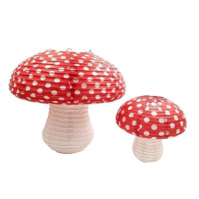 TOYANDONA 2pcs Mushroom Shape Lanterns Decorative Hanging Festival Lanterns for Boys and Girls Birthday Parties Decor Lightweight Portable Cute Cartoon Design