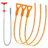 Drain Clog Remover, 25inch Drain Snake Hair Remover(3pcs), Hair Catcher Drain Auger Cleaner Tool Set For Toilet, Kitchen Sink, Bathroom Tub, Sewer view 1
