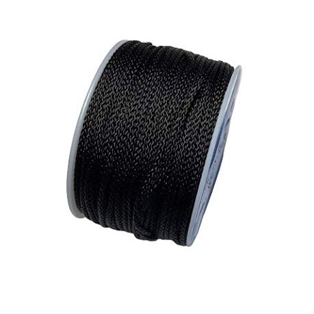 US Ropes Tactical Nylon Micro Cord 1.18mm X 125ft Lightweight Braided Cord (3/64" Diameter) on Spool Camping Boating Home Fishing Garden Jewelry 90lb Test Breaking Load (Black)
