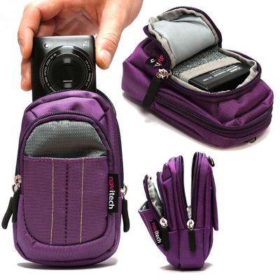 Navitech Purple Digital Camera Case Compatible with Canon PowerShot G5 X Mark II