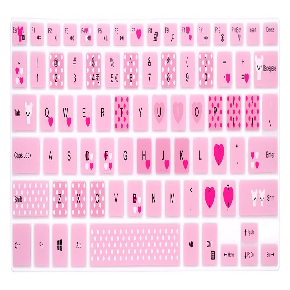 MMDW Keyboard Cover for Dell 14 5481 5482 5485 5491/13 5368 5378 5370 5379 7386 7373 7375 7368 7378 7380/15.6" for Dell Inspiron 15 5568 5578 5579 5585 7570 7573 7569 7579 7580 7586,Lovely Bear