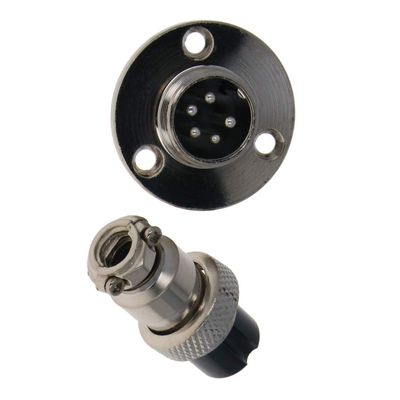 Heyiarbeit Silver GX16 5A 5P Aviation Connector Male Wire Panel Power Chassis Fittings Metal Connector Aviation 2Pcs