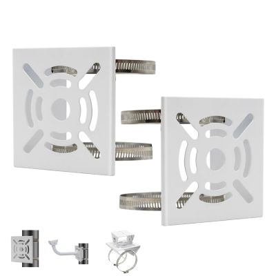 Lighfast 2pcs Universal Wall Mounting Bracket with 4 Loops, Vertical Pole Mount Adapter for CCTV Security Camera PTZ Dome Indoor Outdoor AP Access Point Client CPE