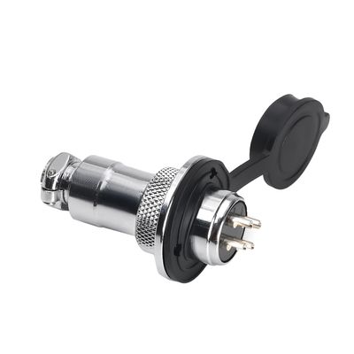 Heyiarbeit Aviation Connector 4P 25A GX25-4 Waterproof Male Wire Panel Power Chassis Metal Fittings Connector Aviation Silver