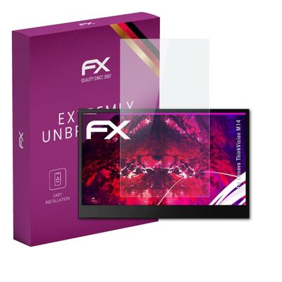 atFoliX Plastic Glass Protective Film compatible with Lenovo ThinkVision M14, 9H Hybrid-Glass FX Screen Protector