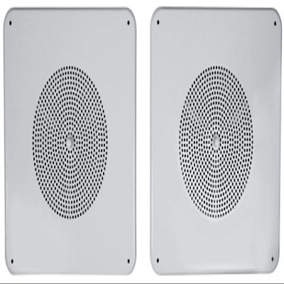 Rockville Pair MS81 8" Metal 70V/25V Commercial Ceiling Speakers, 20W RMS 8-Ohm Bypass, 70Hz-20kHz, Volume Knob, for Background Music and Paging