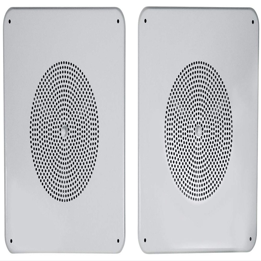 Rockville Pair MS81 8" Metal 70V/25V Commercial Ceiling Speakers, 20W RMS 8-Ohm Bypass, 70Hz-20kHz, Volume Knob, for Background Music and Paging